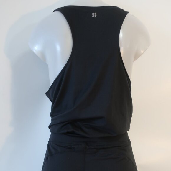 Women Sweaty Betty Black Flat Front Stretch Sleeveless Gary Jumpsuit L - Picture 9 of 12